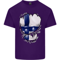 Gym Finnish Flag Ripped Muscles Finland Mens Cotton T-Shirt Tee Top Purple