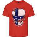 Gym Finnish Flag Ripped Muscles Finland Mens Cotton T-Shirt Tee Top Red