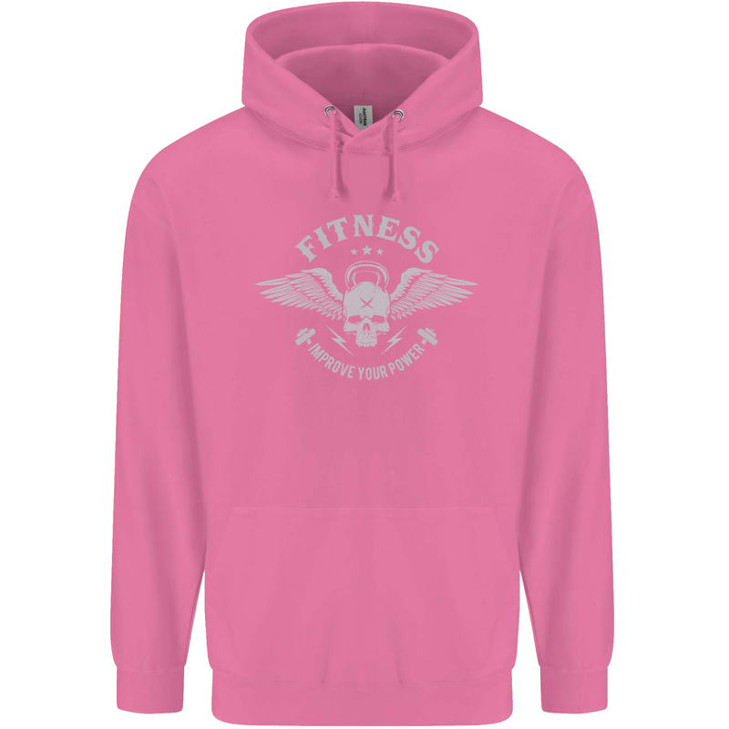 Gym Fitness Improve Your Power Skull Mens 80% Cotton Hoodie Azelea