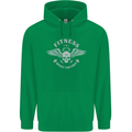 Gym Fitness Improve Your Power Skull Mens 80% Cotton Hoodie Irish Green