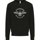 Gym Fitness Improve Your Power Skull Mens Sweatshirt Jumper Black