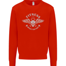 Gym Fitness Improve Your Power Skull Mens Sweatshirt Jumper Bright Red