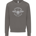 Gym Fitness Improve Your Power Skull Mens Sweatshirt Jumper Charcoal
