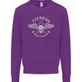Gym Fitness Improve Your Power Skull Mens Sweatshirt Jumper Purple