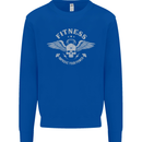 Gym Fitness Improve Your Power Skull Mens Sweatshirt Jumper Royal Blue
