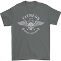 Gym Fitness Improve Your Power Skull Mens T-Shirt Cotton Gildan Charcoal
