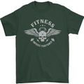 Gym Fitness Improve Your Power Skull Mens T-Shirt Cotton Gildan Forest Green