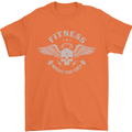 Gym Fitness Improve Your Power Skull Mens T-Shirt Cotton Gildan Orange