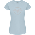 Gym Fitness Improve Your Power Skull Womens Petite Cut T-Shirt Light Blue