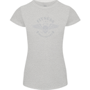Gym Fitness Improve Your Power Skull Womens Petite Cut T-Shirt Sports Grey