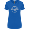 Gym Fitness Improve Your Power Skull Womens Wider Cut T-Shirt Royal Blue