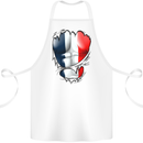 Gym French Tricolour Flag Muscles France Cotton Apron 100% Organic White