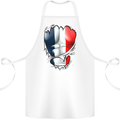 Gym French Tricolour Flag Muscles France Cotton Apron 100% Organic White