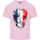 Gym French Tricolour Flag Muscles France Kids T-Shirt Childrens Light Pink