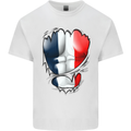 Gym French Tricolour Flag Muscles France Kids T-Shirt Childrens White