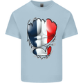 Gym French Tricolour Flag Muscles France Mens Cotton T-Shirt Tee Top Light Blue