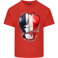 Gym French Tricolour Flag Muscles France Mens Cotton T-Shirt Tee Top Red