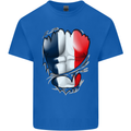 Gym French Tricolour Flag Muscles France Mens Cotton T-Shirt Tee Top Royal Blue