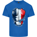 Gym French Tricolour Flag Muscles France Mens Cotton T-Shirt Tee Top Royal Blue