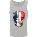 Gym French Tricolour Flag Muscles France Mens Vest Tank Top Sports Grey