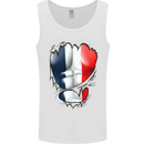 Gym French Tricolour Flag Muscles France Mens Vest Tank Top White