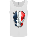 Gym French Tricolour Flag Muscles France Mens Vest Tank Top White