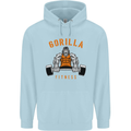 Gym Gorilla Fitness Bodybuilding Training Childrens Kids Hoodie Light Blue