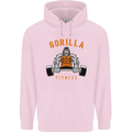 Gym Gorilla Fitness Bodybuilding Training Childrens Kids Hoodie Light Pink