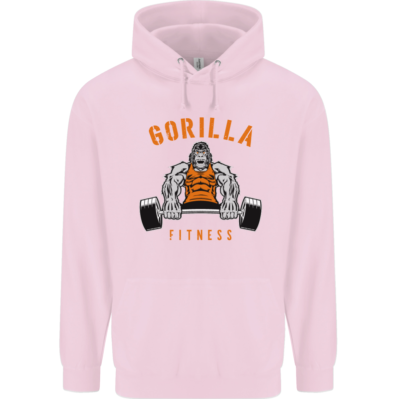Gym Gorilla Fitness Bodybuilding Training Childrens Kids Hoodie Light Pink