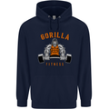 Gym Gorilla Fitness Bodybuilding Training Childrens Kids Hoodie Navy Blue