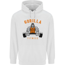Gym Gorilla Fitness Bodybuilding Training Childrens Kids Hoodie White