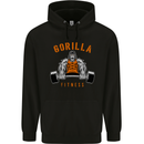 Gym Gorilla Fitness Bodybuilding Training Mens 80% Cotton Hoodie Black
