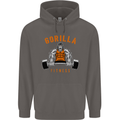 Gym Gorilla Fitness Bodybuilding Training Mens 80% Cotton Hoodie Charcoal