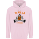 Gym Gorilla Fitness Bodybuilding Training Mens 80% Cotton Hoodie Light Pink
