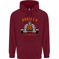 Gym Gorilla Fitness Bodybuilding Training Mens 80% Cotton Hoodie Maroon