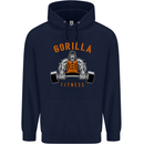 Gym Gorilla Fitness Bodybuilding Training Mens 80% Cotton Hoodie Navy Blue