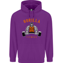 Gym Gorilla Fitness Bodybuilding Training Mens 80% Cotton Hoodie Purple