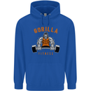 Gym Gorilla Fitness Bodybuilding Training Mens 80% Cotton Hoodie Royal Blue