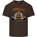 Gym Gorilla Fitness Bodybuilding Training Mens Cotton T-Shirt Tee Top Dark Chocolate