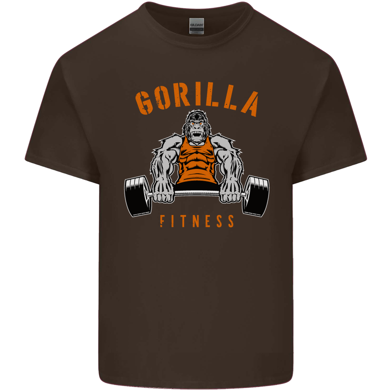 Gym Gorilla Fitness Bodybuilding Training Mens Cotton T-Shirt Tee Top Dark Chocolate