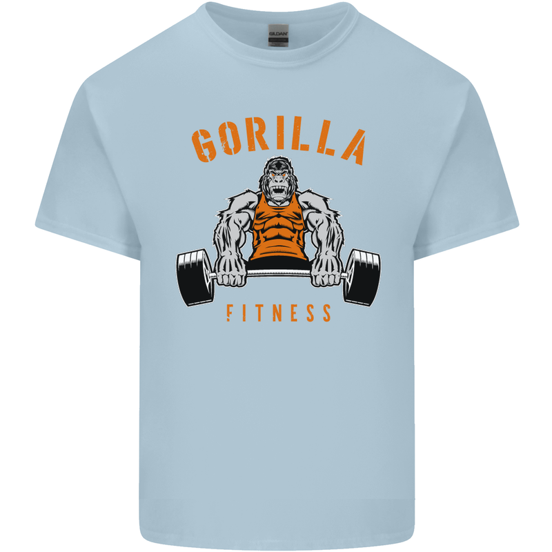 Gym Gorilla Fitness Bodybuilding Training Mens Cotton T-Shirt Tee Top Light Blue