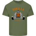 Gym Gorilla Fitness Bodybuilding Training Mens Cotton T-Shirt Tee Top Military Green