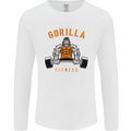 Gym Gorilla Fitness Bodybuilding Training Mens Long Sleeve T-Shirt White