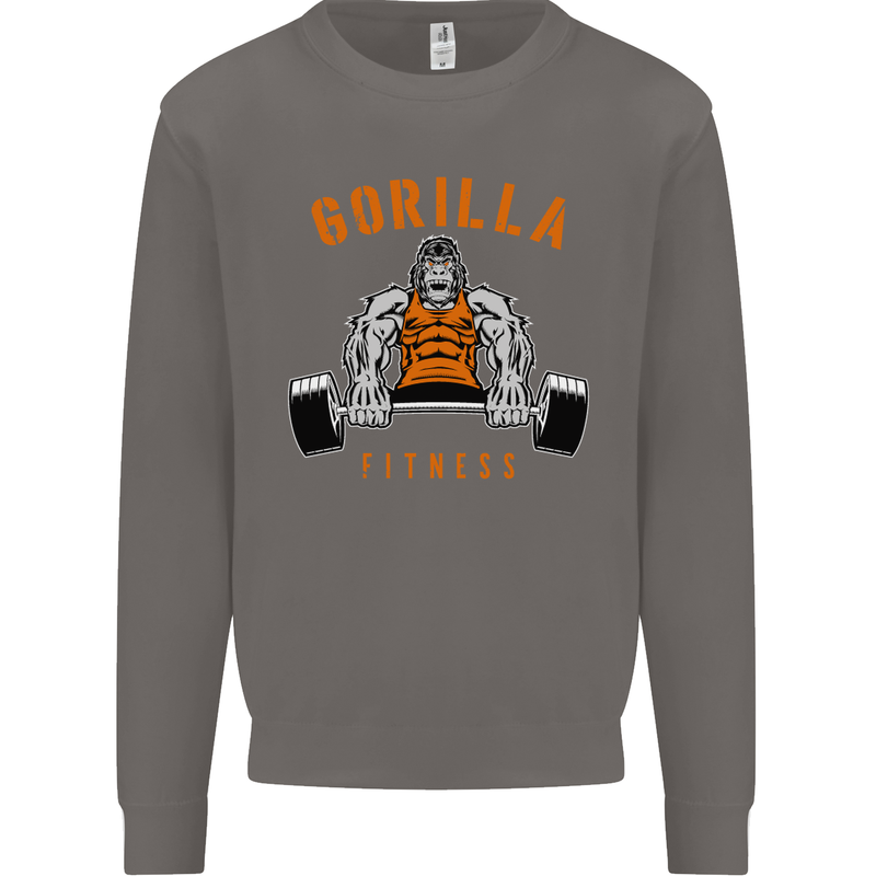 Gym Gorilla Fitness Bodybuilding Training Mens Sweatshirt Jumper Charcoal