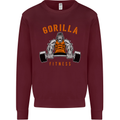 Gym Gorilla Fitness Bodybuilding Training Mens Sweatshirt Jumper Maroon