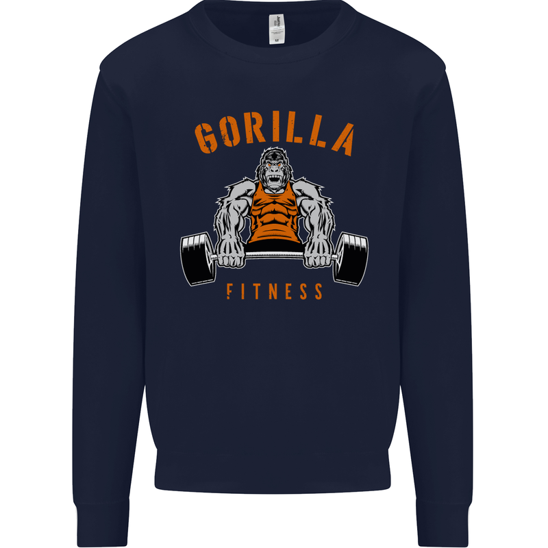 Gym Gorilla Fitness Bodybuilding Training Mens Sweatshirt Jumper Navy Blue