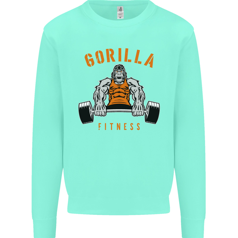 Gym Gorilla Fitness Bodybuilding Training Mens Sweatshirt Jumper Peppermint