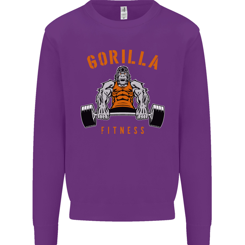 Gym Gorilla Fitness Bodybuilding Training Mens Sweatshirt Jumper Purple