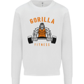 Gym Gorilla Fitness Bodybuilding Training Mens Sweatshirt Jumper White