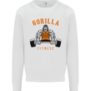 Gym Gorilla Fitness Bodybuilding Training Mens Sweatshirt Jumper White